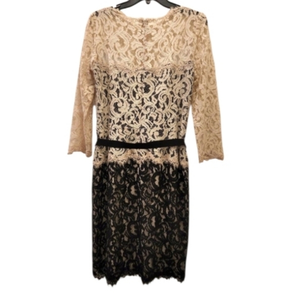 Tadashi Shoji beige and black lace dress 12 - Picture 6 of 6